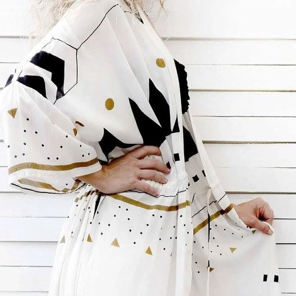 Women's Bikini Cover Up Chiffon Cardigan Beach Swimsuit Dress S M L White Black